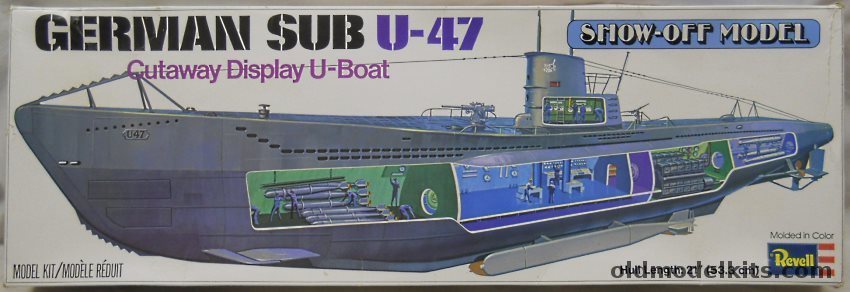 Revell 1/125 German Sub U-47 U-Boat Cutaway Display Model with Interior, H384 plastic model kit